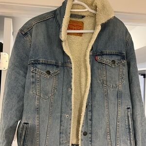Levi's Light Blue Denim Sherpa Jacket